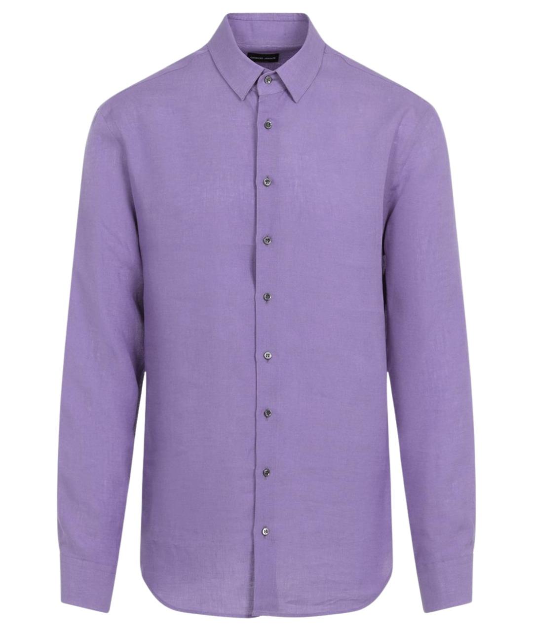 GIORGIO ARMANI Фиолетовая льняная кэжуал рубашка, фото 1