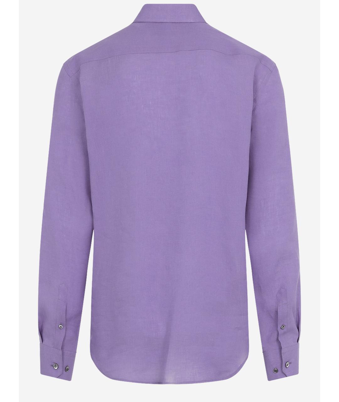 GIORGIO ARMANI Фиолетовая льняная кэжуал рубашка, фото 2