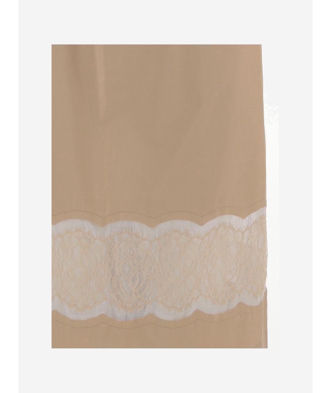 Carven Бежевая хлопковая юбка миди, фото 3