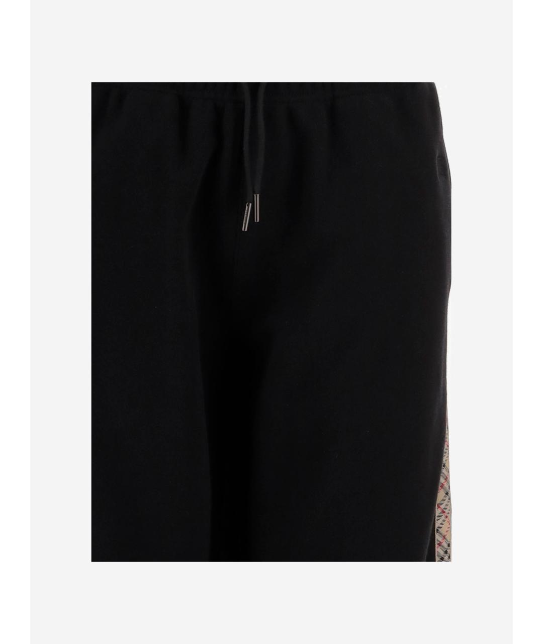 BURBERRY Черные хлопковые прямые брюки, фото 4