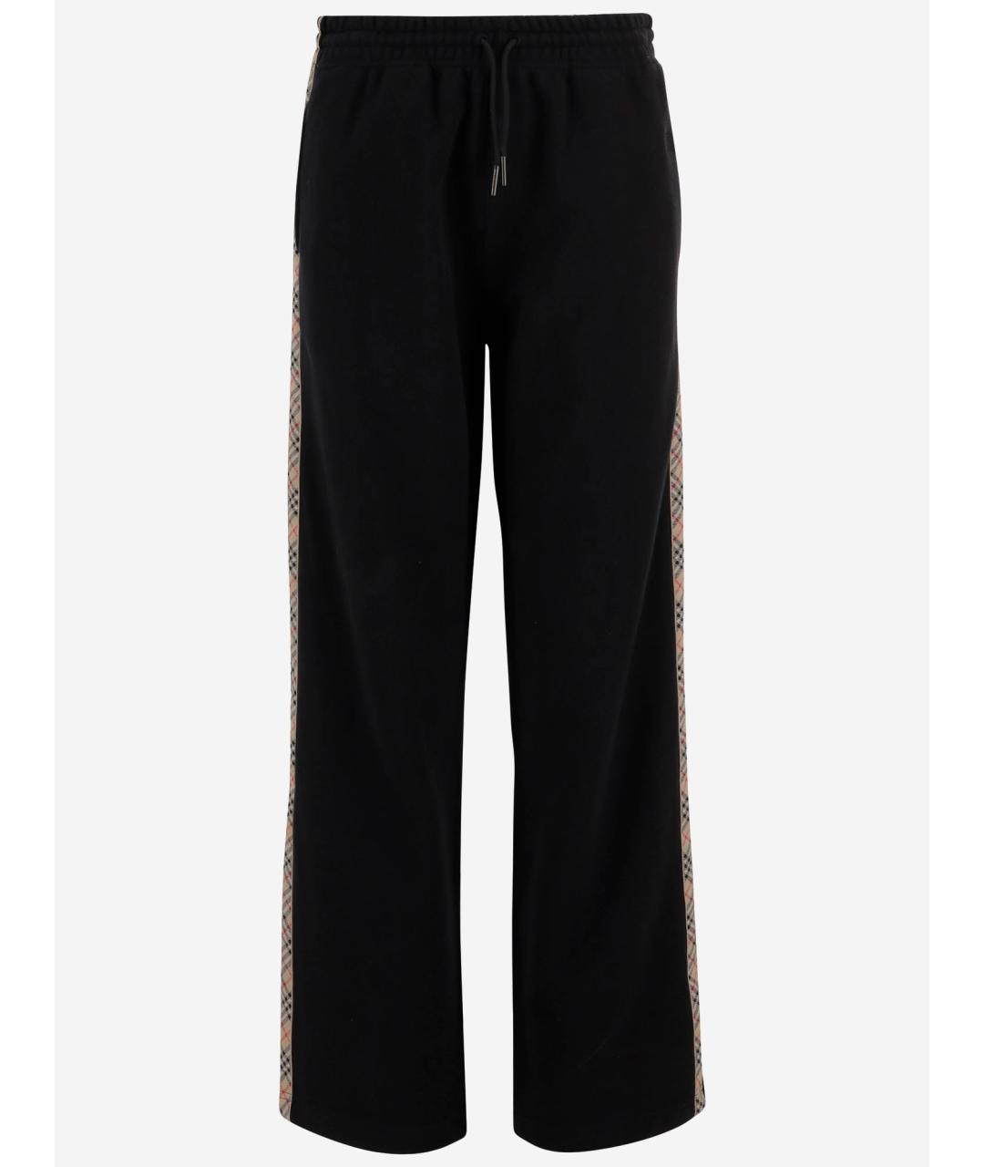 BURBERRY Черные хлопковые прямые брюки, фото 5