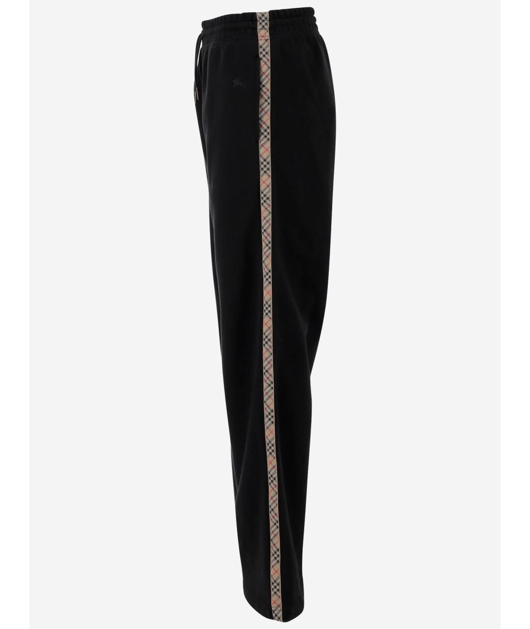 BURBERRY Черные хлопковые прямые брюки, фото 2