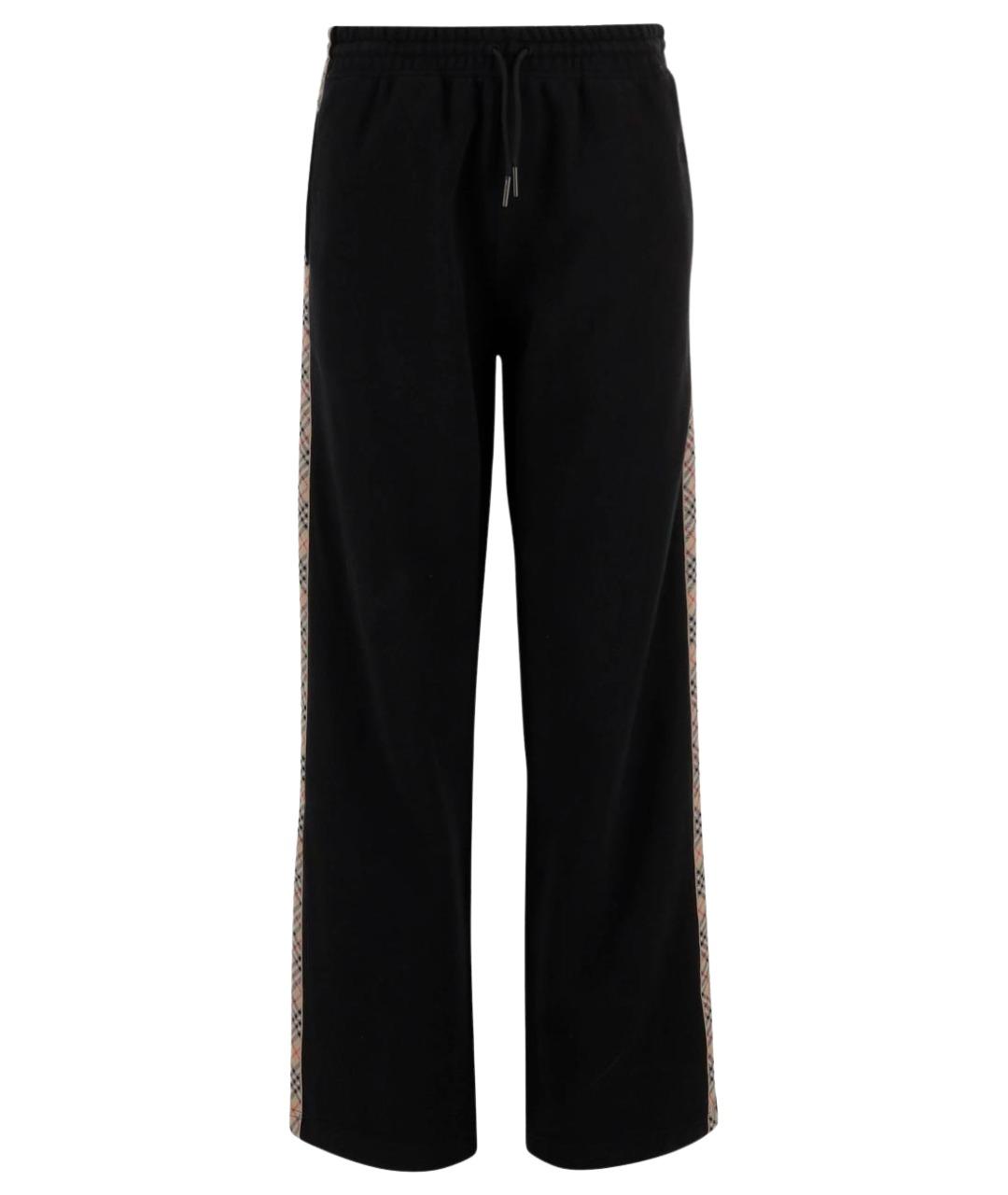 BURBERRY Черные хлопковые прямые брюки, фото 1