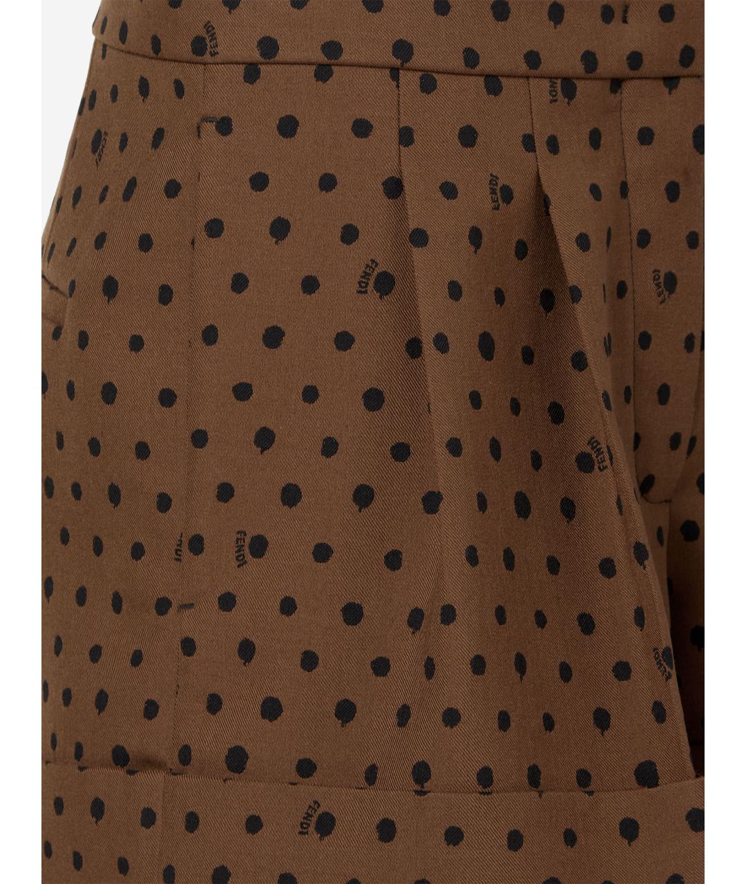 FENDI Коричневые шерстяные шорты, фото 4