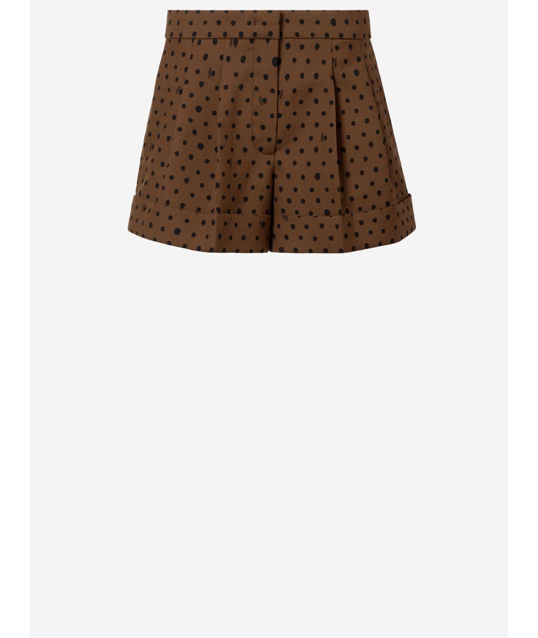 FENDI Коричневые шерстяные шорты, фото 2