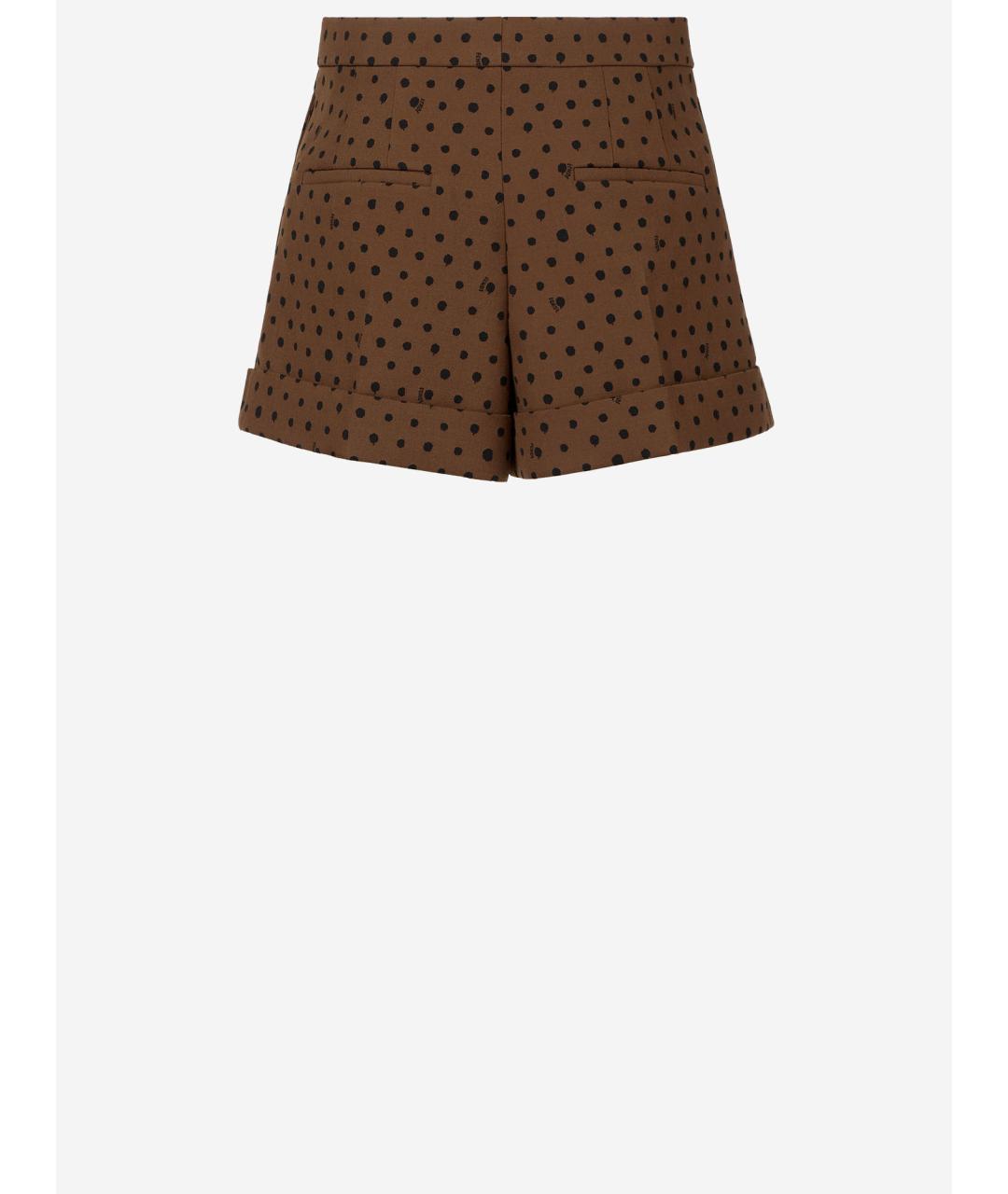 FENDI Коричневые шерстяные шорты, фото 3