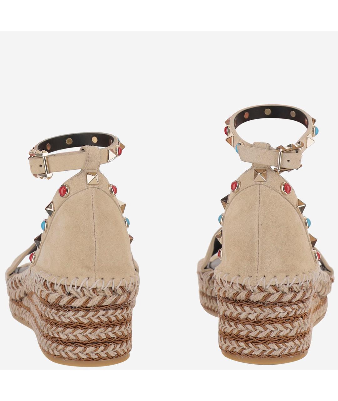 VALENTINO Бежевые замшевые босоножки, фото 3