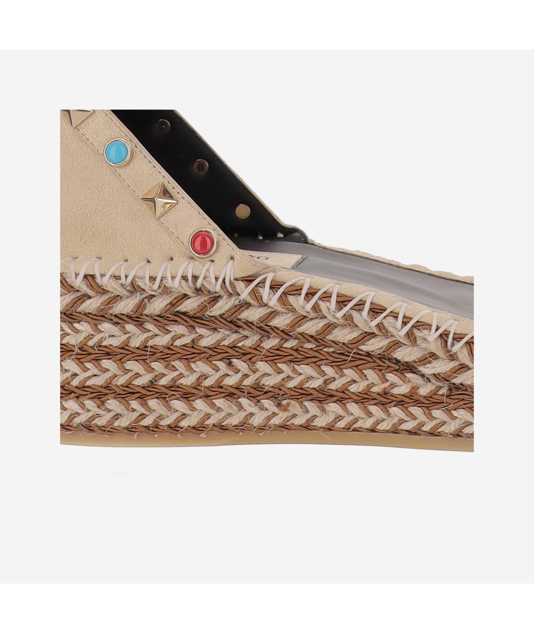 VALENTINO Бежевые замшевые босоножки, фото 4