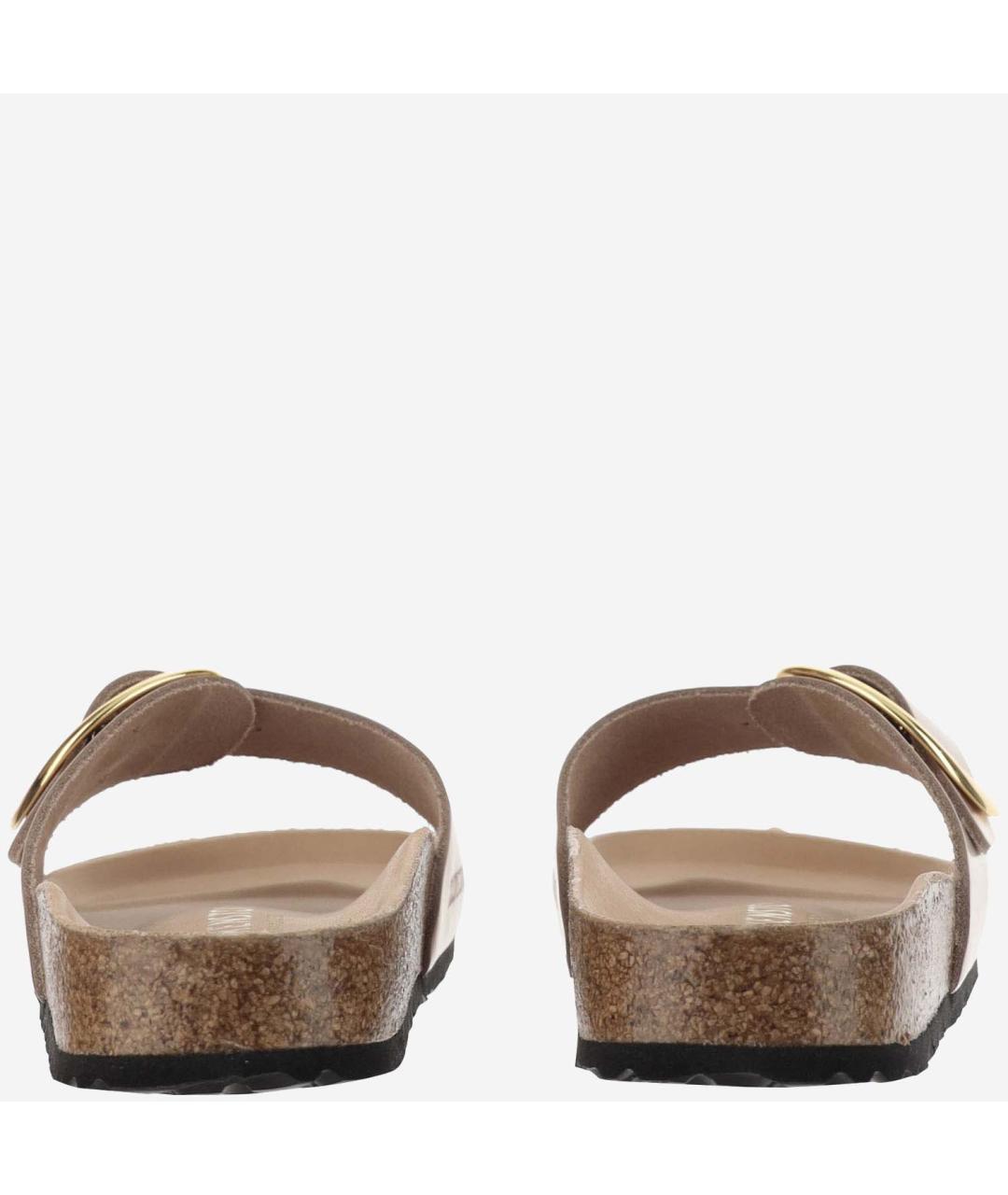 BIRKENSTOCK Бежевые кожаные шлепанцы, фото 4