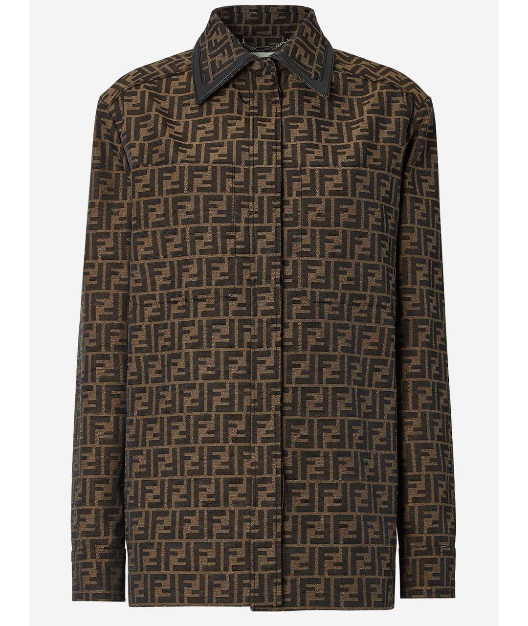 FENDI Коричневая полиэстеровая куртка, фото 2