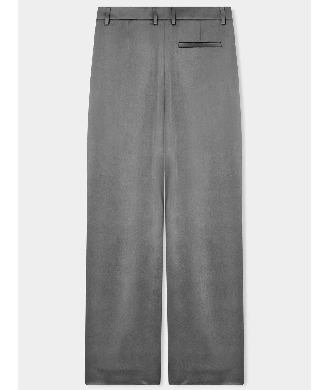 GIORGIO ARMANI Серые шелковые прямые брюки, фото 2