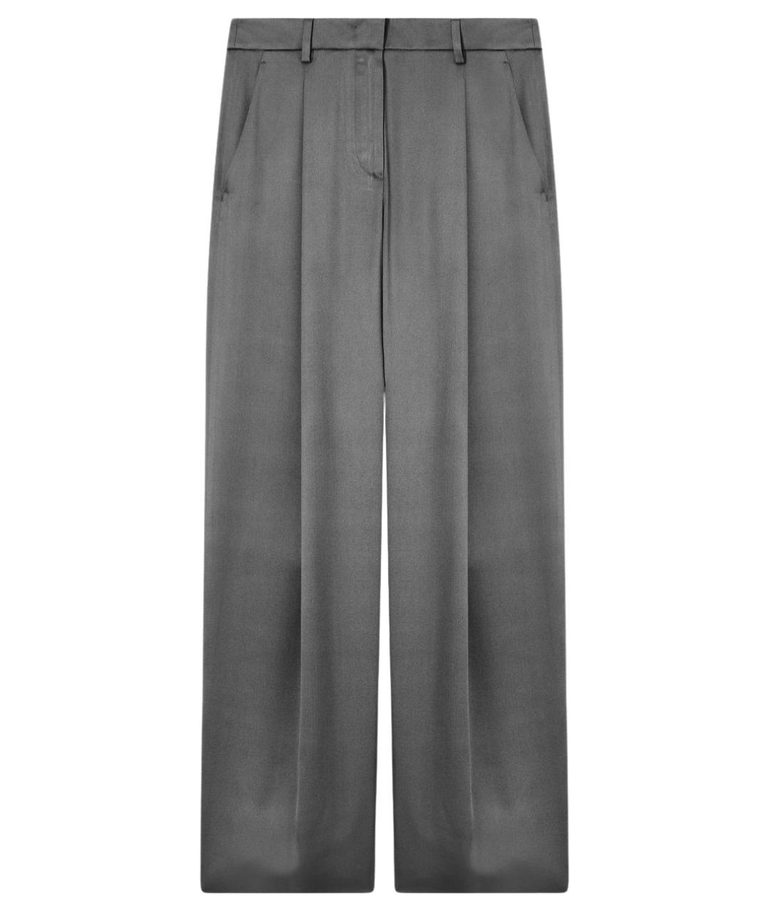 GIORGIO ARMANI Серые шелковые прямые брюки, фото 1