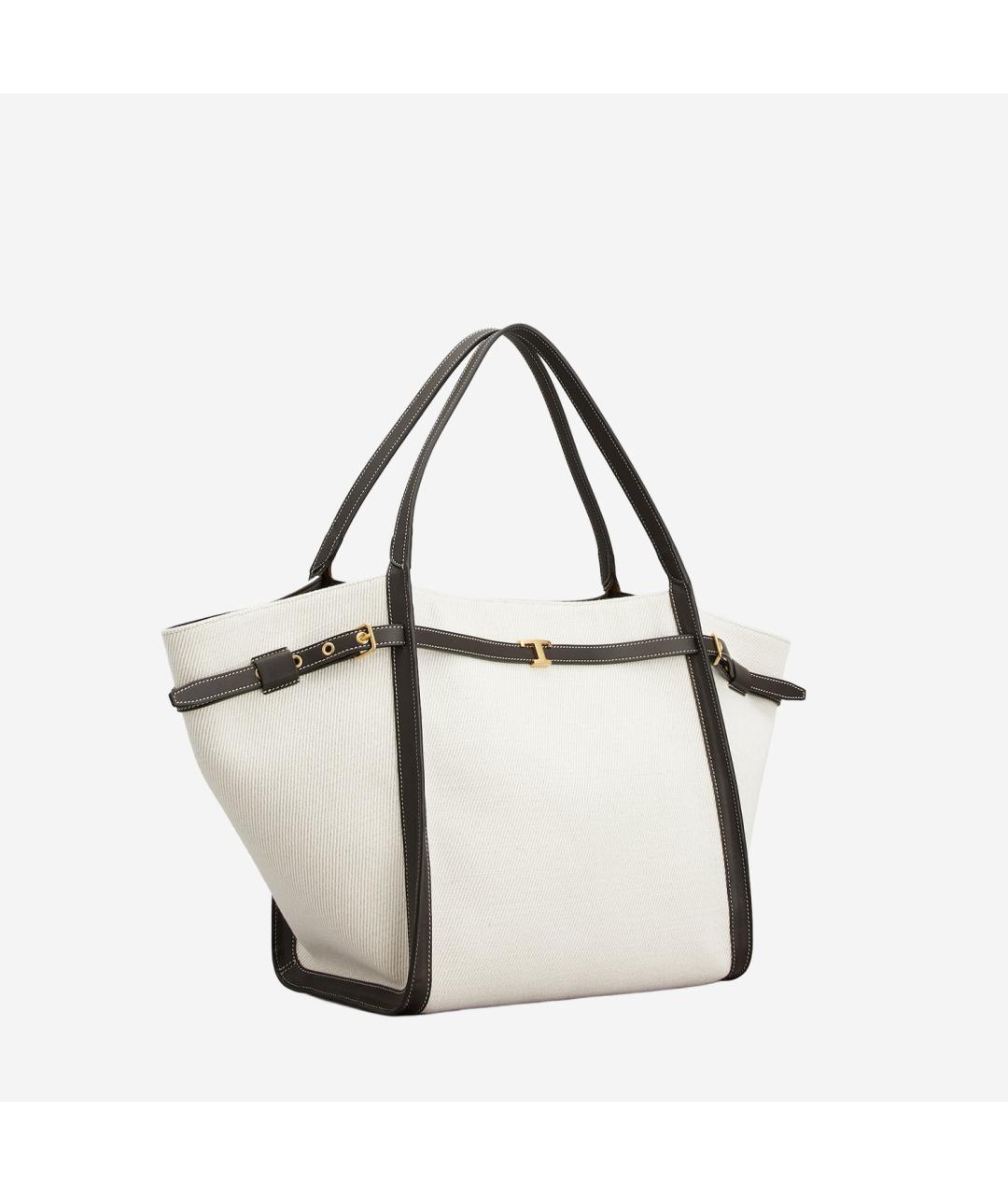 TOD'S Белая тканевая сумка тоут, фото 2