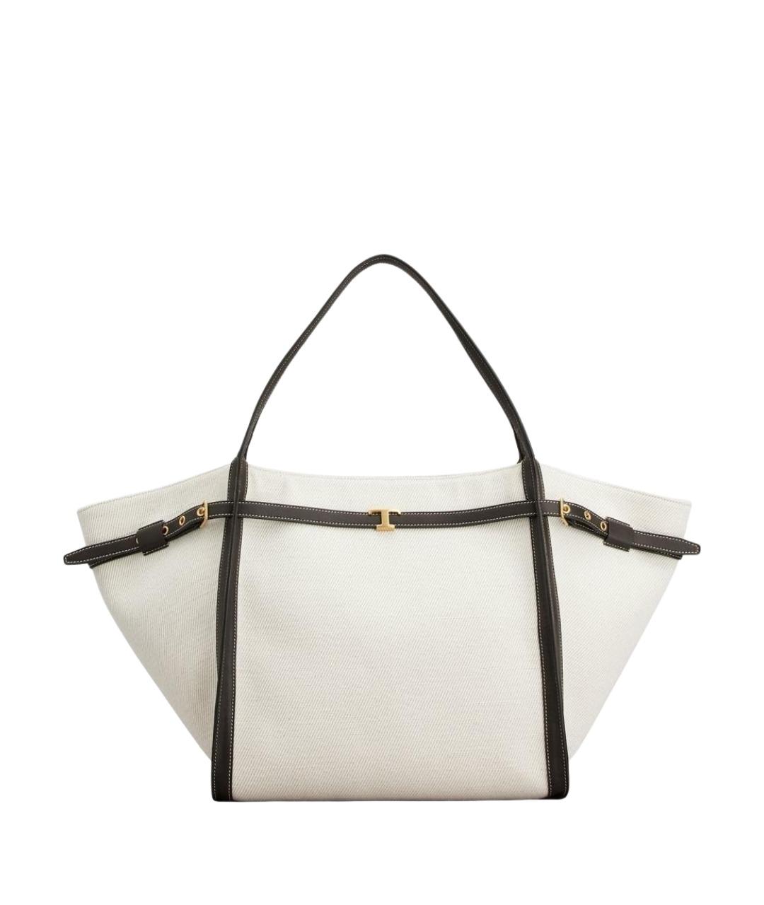 TOD'S Белая тканевая сумка тоут, фото 1