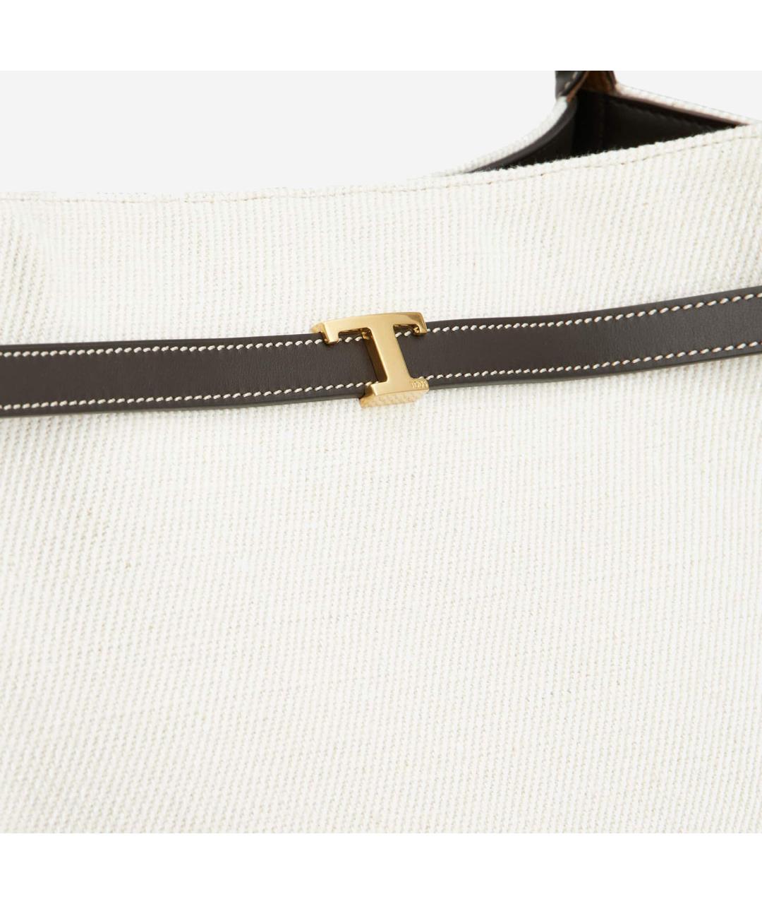 TOD'S Белая тканевая сумка тоут, фото 4