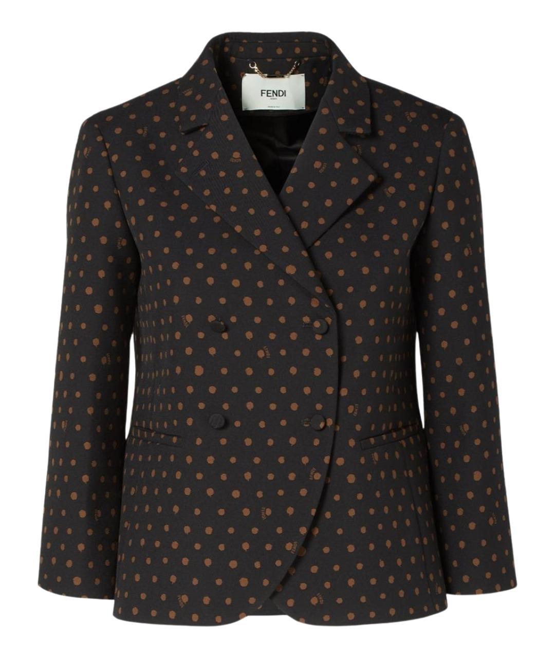 FENDI Черный шерстяной жакет/пиджак, фото 1