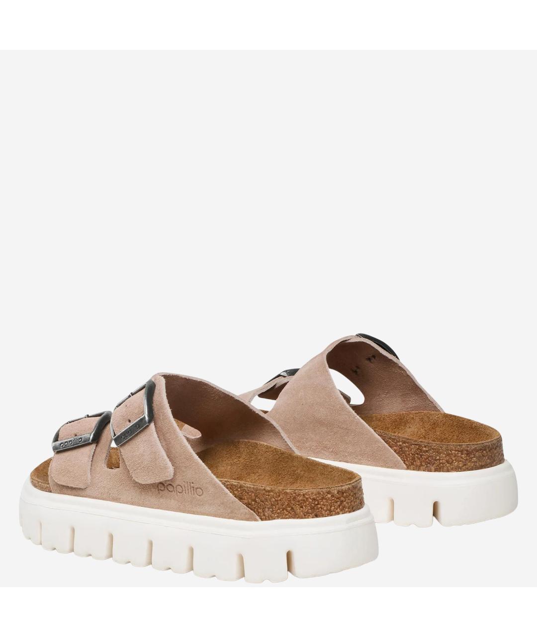 BIRKENSTOCK Бежевые кожаные сандалии, фото 4