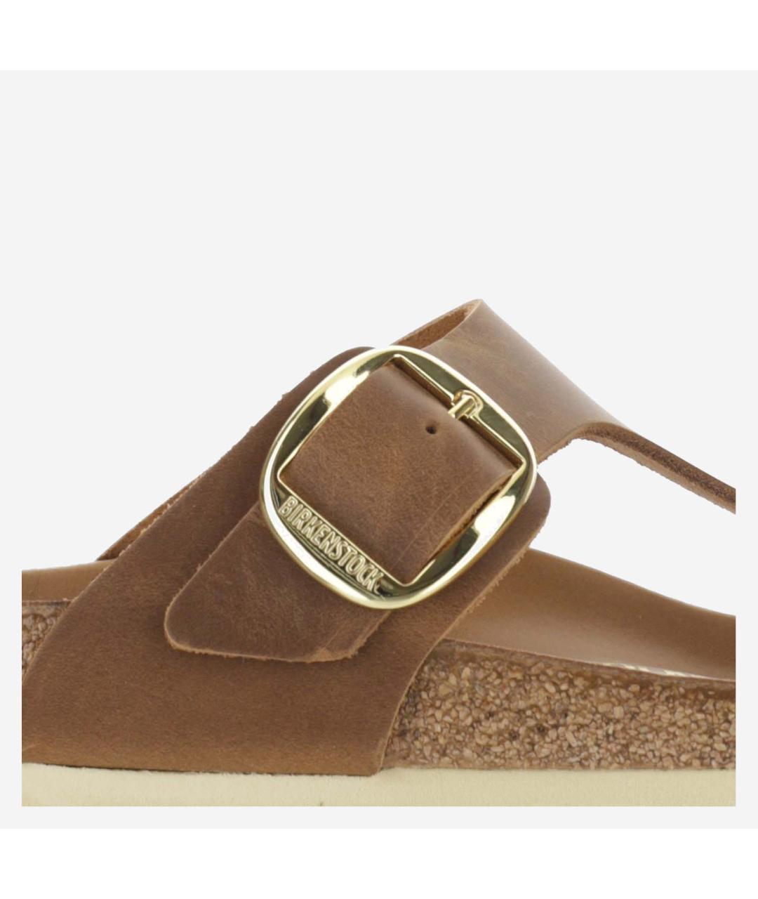 BIRKENSTOCK Коричневые кожаные шлепанцы, фото 4