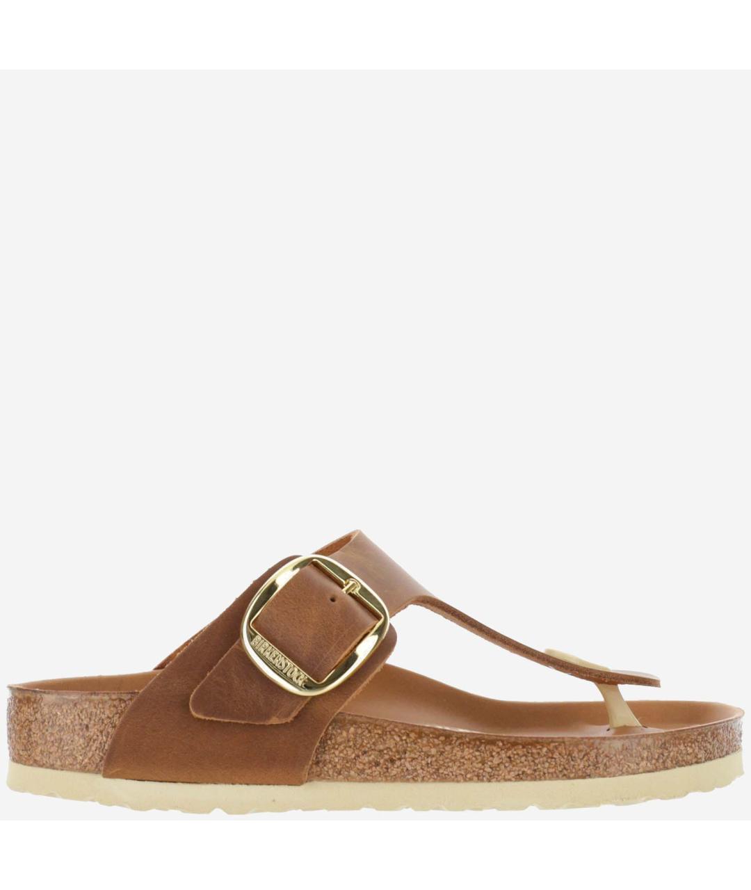 BIRKENSTOCK Коричневые кожаные шлепанцы, фото 5