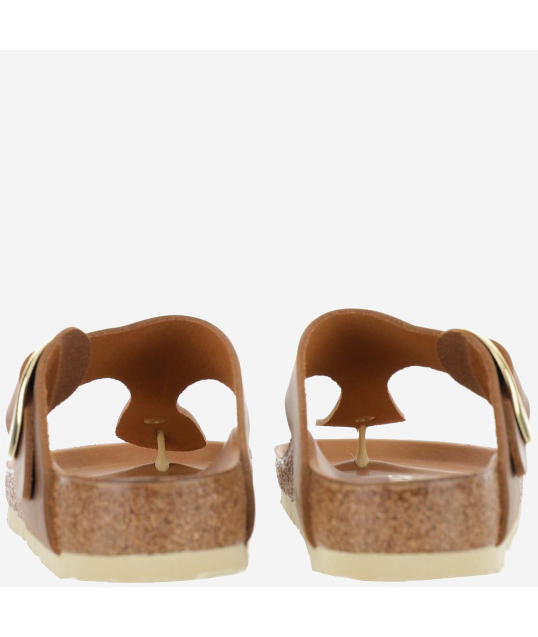 BIRKENSTOCK Коричневые кожаные шлепанцы, фото 3