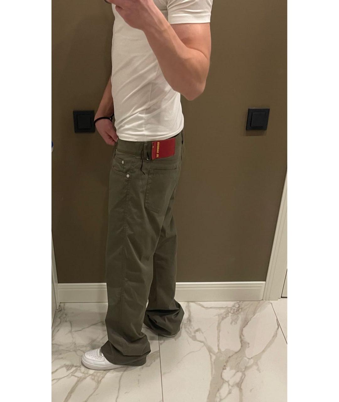 JIL SANDER Хаки хлопковые прямые джинсы, фото 5