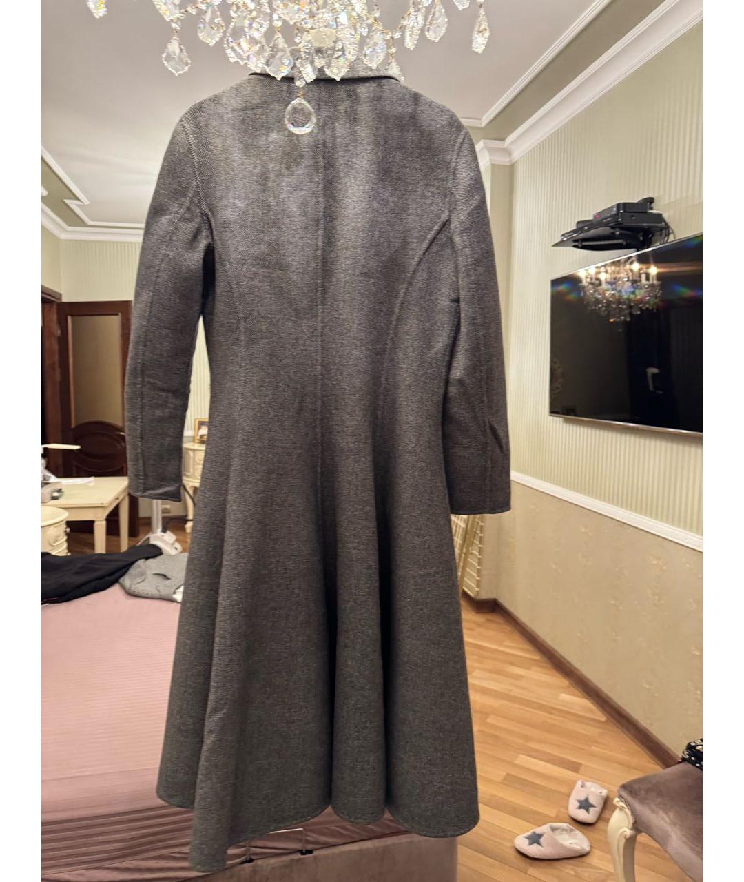 CHRISTIAN DIOR Серое шерстяное пальто, фото 2