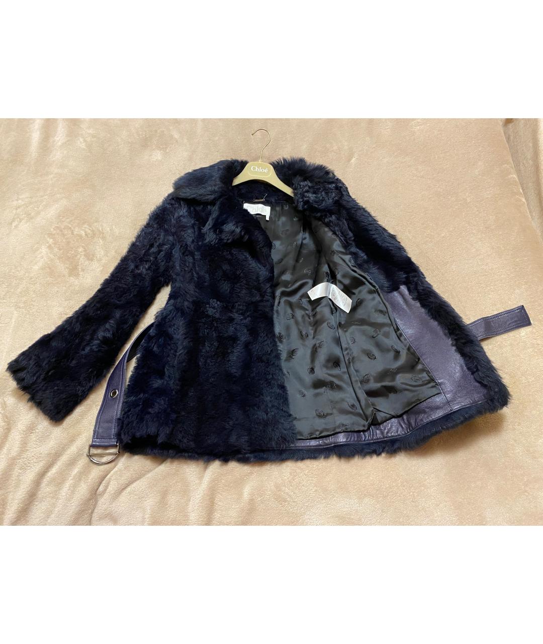 CHLOE Синяя меховая шуба, фото 9