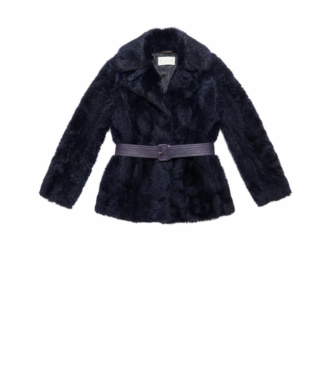 CHLOE Синяя меховая шуба, фото 1