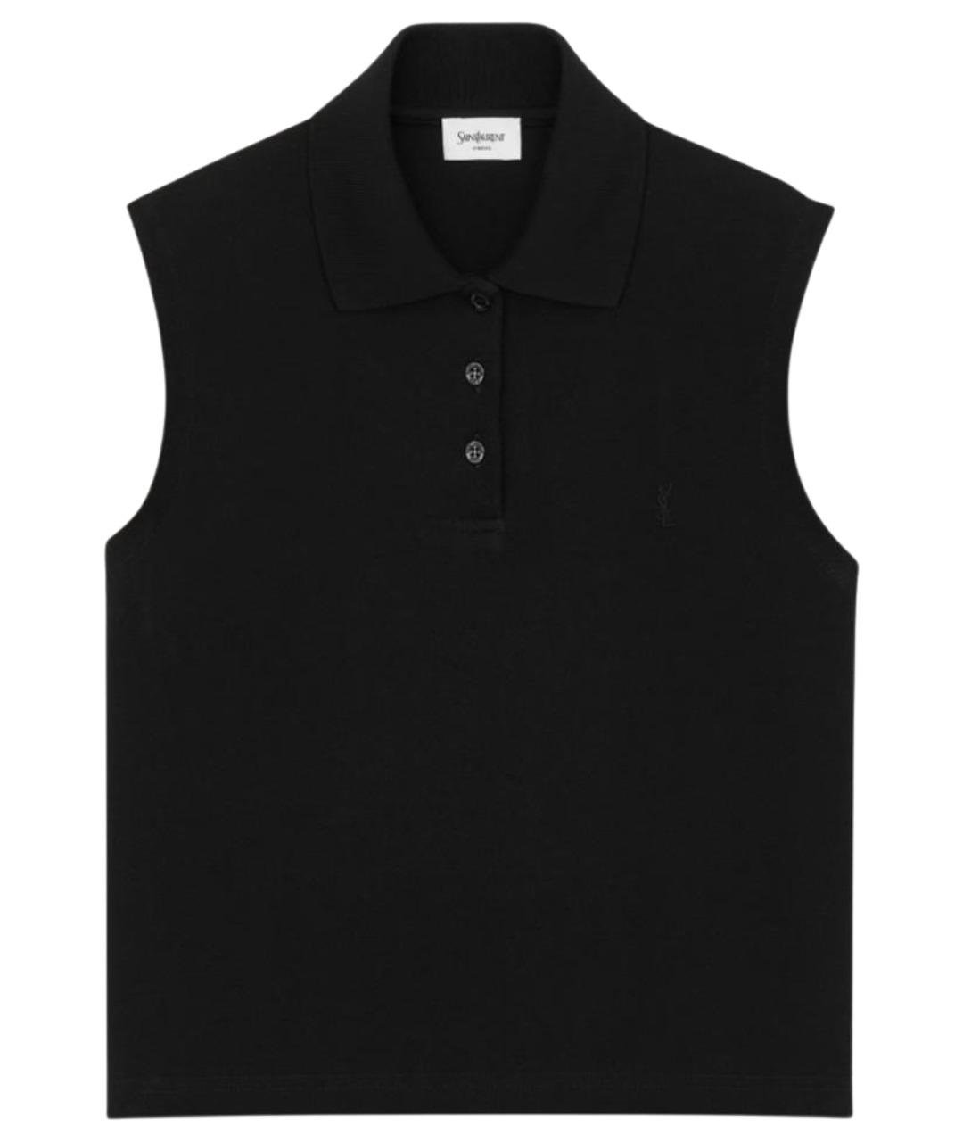 SAINT LAURENT Черная хлопковая футболка, фото 1