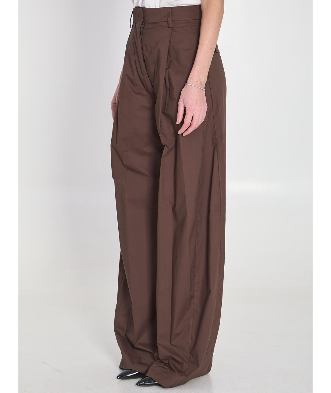 THELATEST Коричневые хлопковые прямые брюки, фото 2