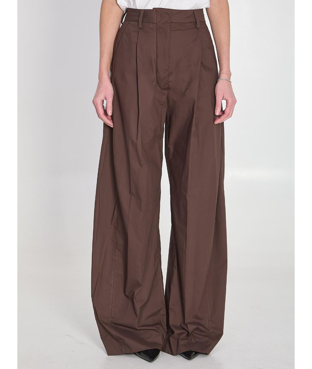 THELATEST Коричневые хлопковые прямые брюки, фото 5
