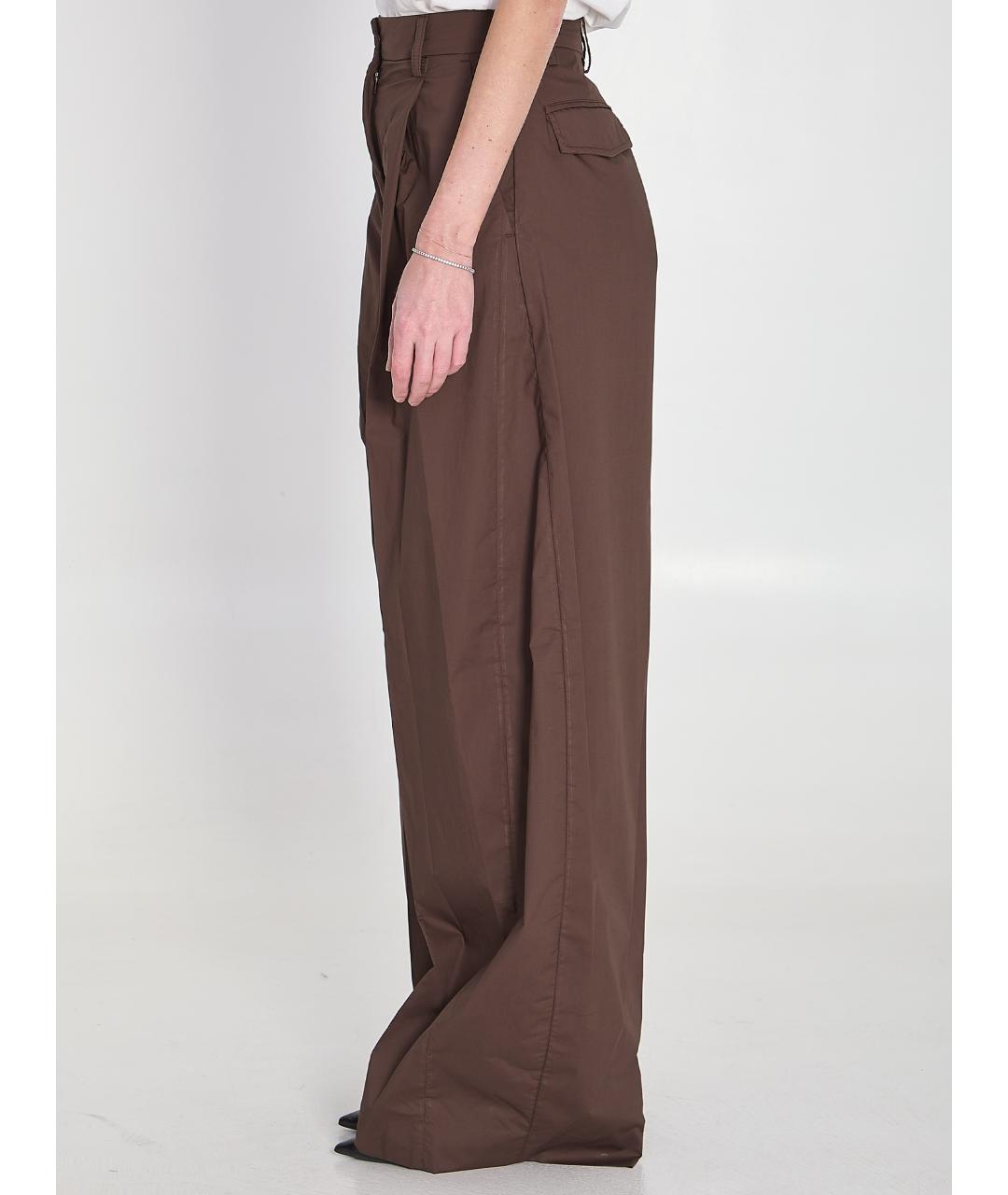 THELATEST Коричневые хлопковые прямые брюки, фото 3