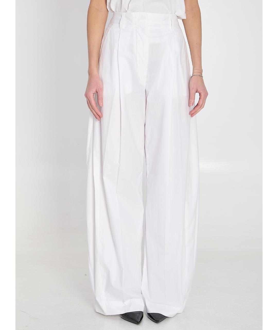 THELATEST Белые хлопковые прямые брюки, фото 5