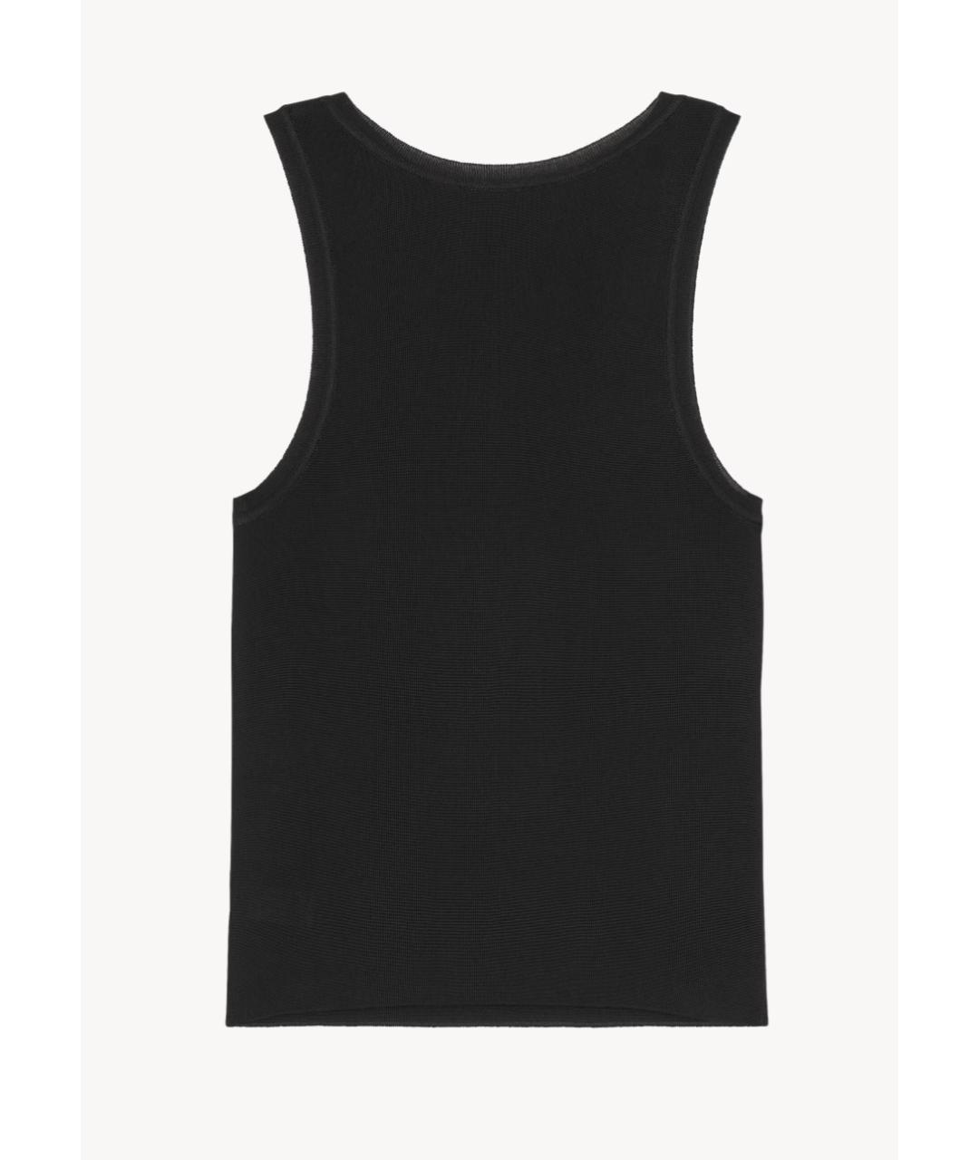 SAINT LAURENT Черная вискозная майка, фото 7