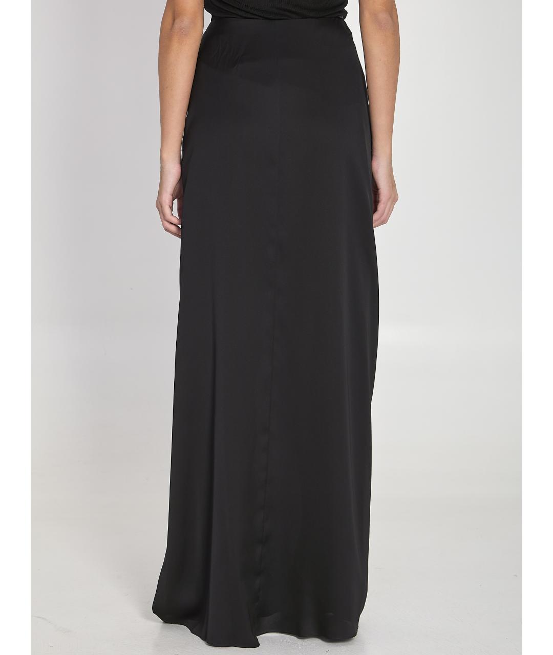 SAINT LAURENT Черная шелковая юбка макси, фото 5