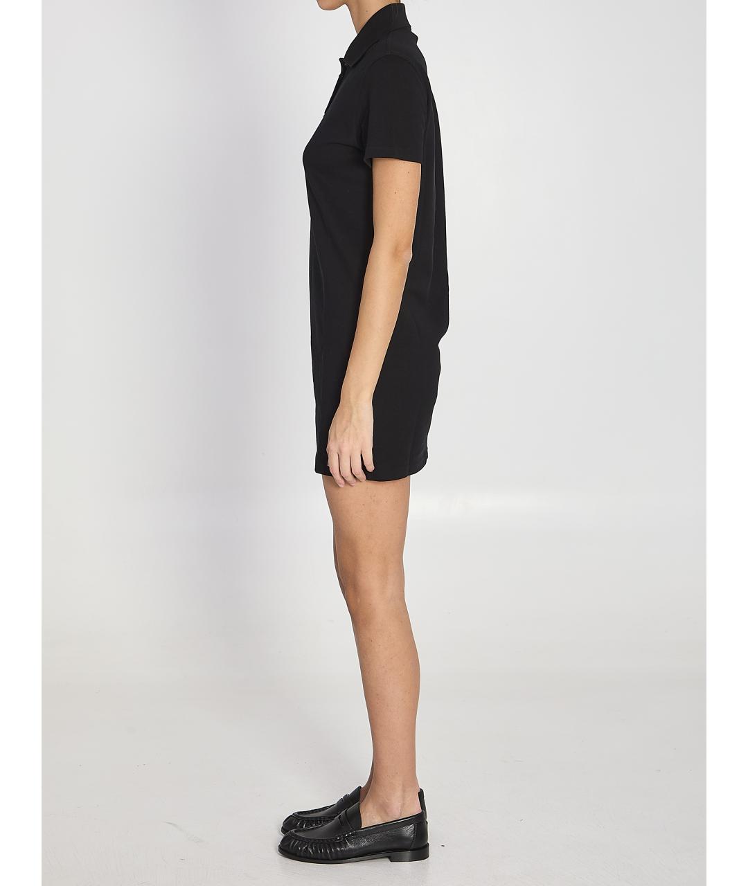 SAINT LAURENT Черное хлопковое повседневное платье, фото 4