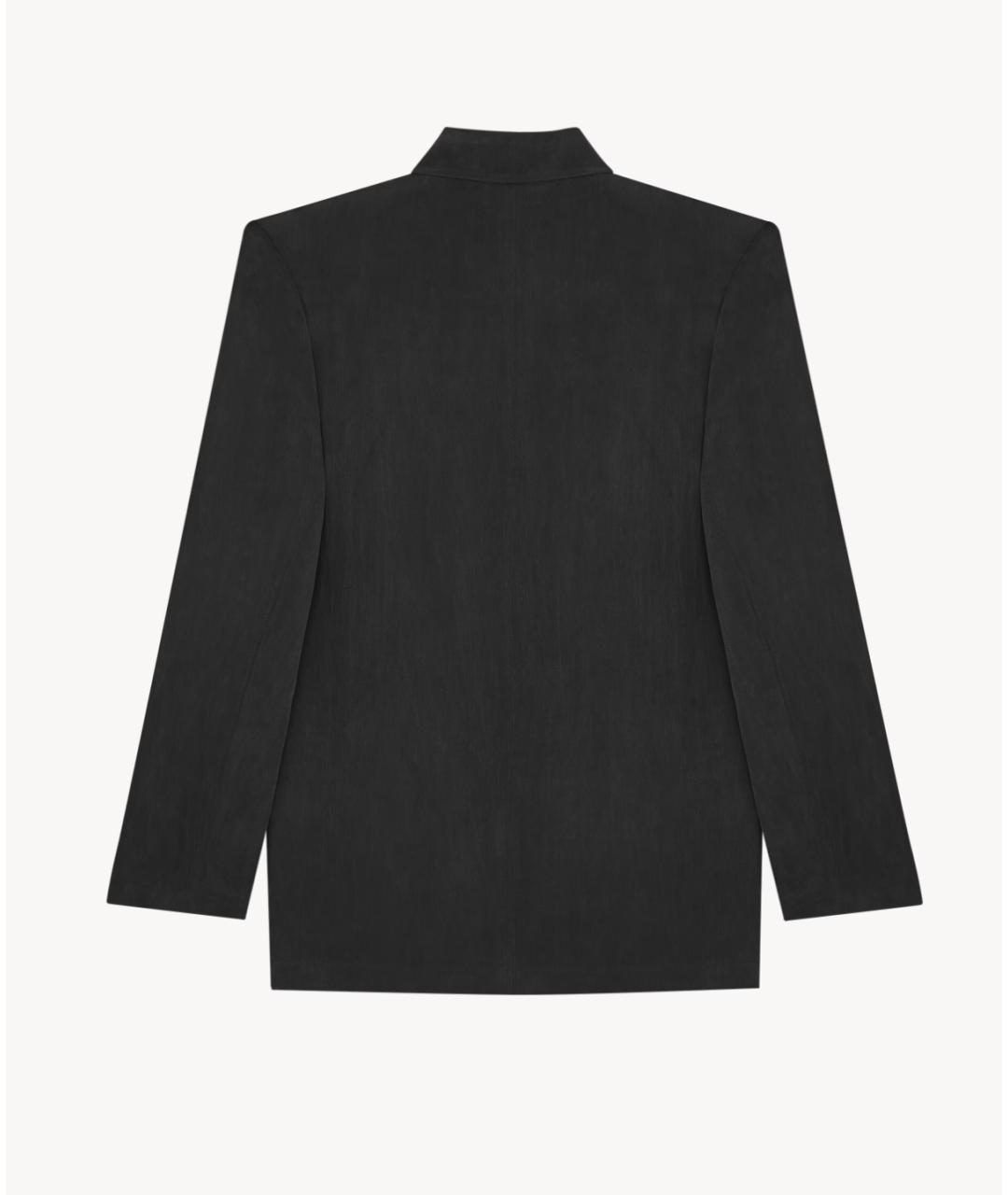 SAINT LAURENT Черный шелковый жакет/пиджак, фото 2