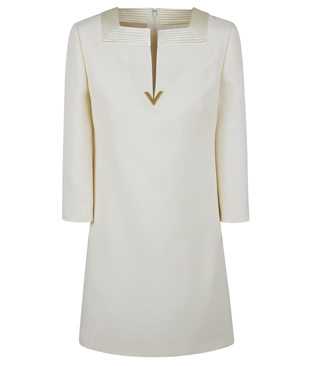 VALENTINO Белое шерстяное повседневное платье, фото 1