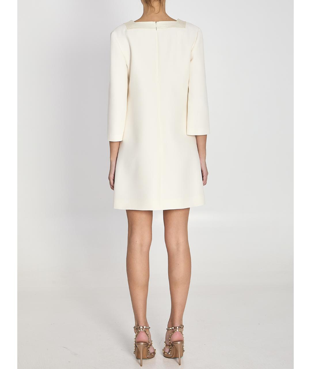 VALENTINO Белое шерстяное повседневное платье, фото 5