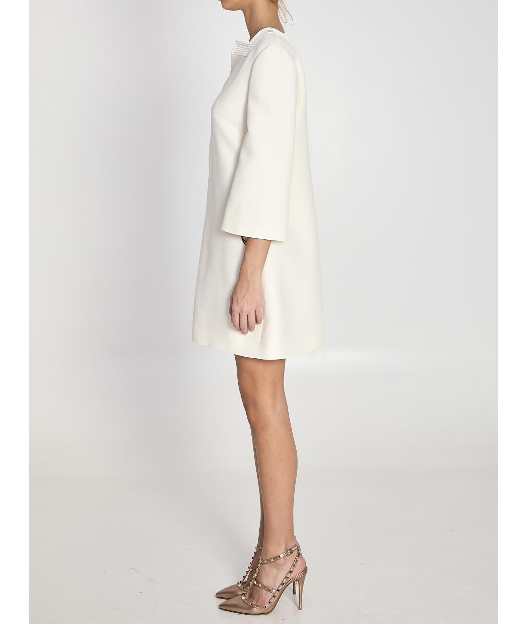 VALENTINO Белое шерстяное повседневное платье, фото 4