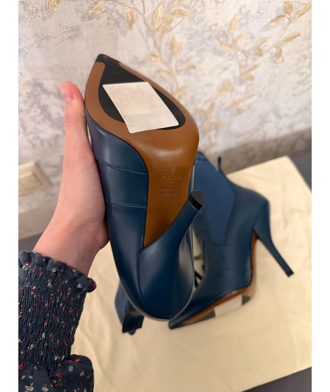 FENDI Синие ботильоны, фото 6