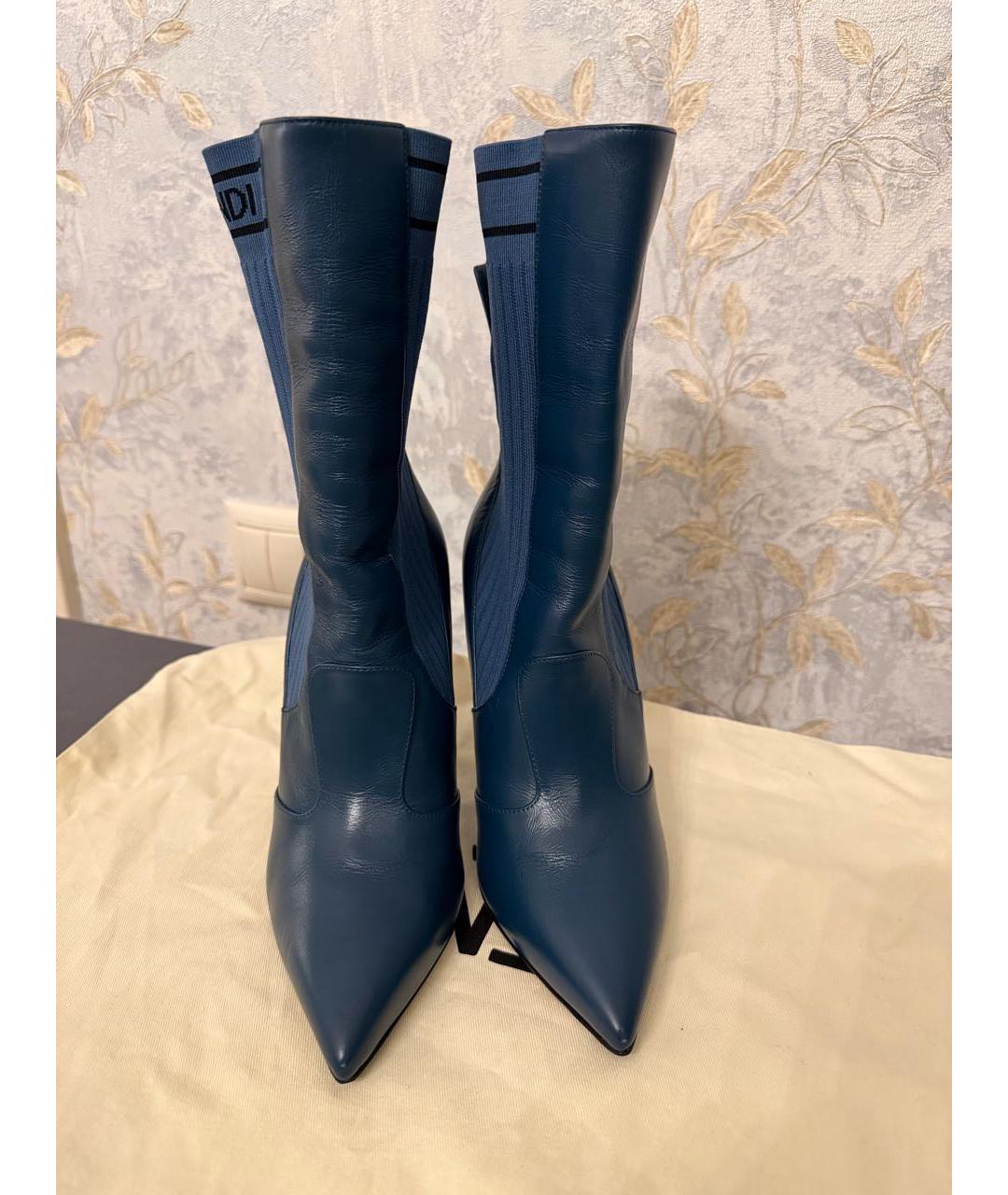 FENDI Синие ботильоны, фото 2
