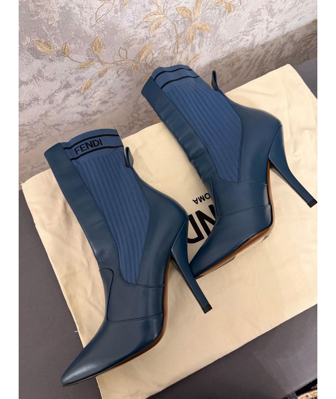 FENDI Синие ботильоны, фото 7