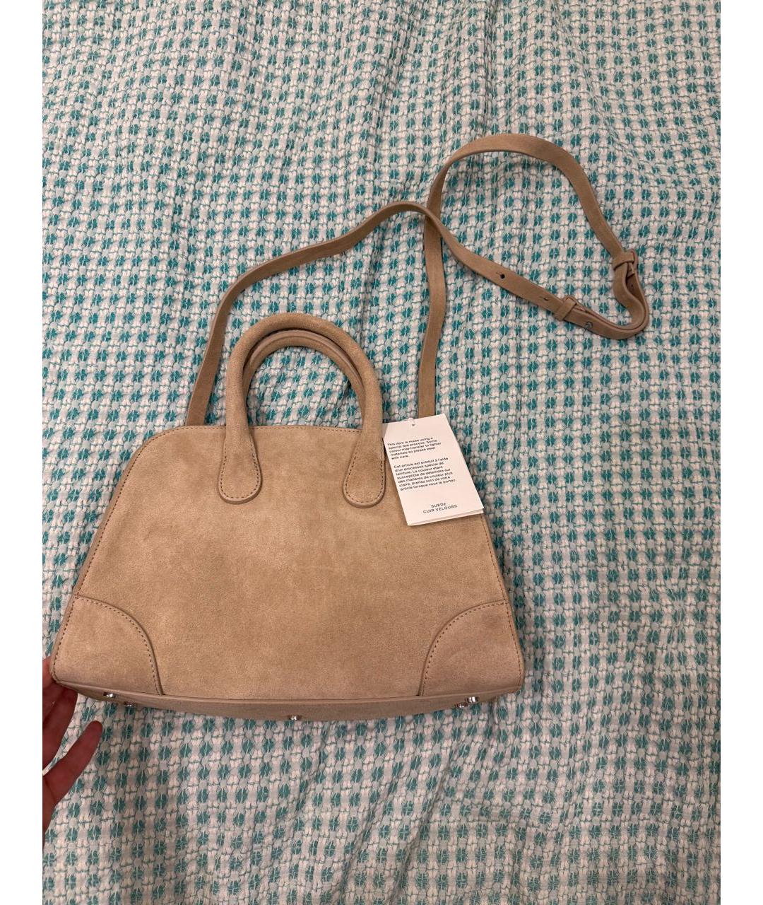 COS Бежевая замшевая сумка через плечо, фото 6