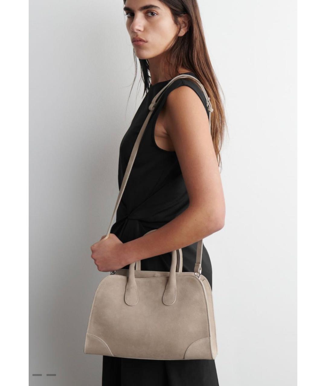 COS Бежевая замшевая сумка через плечо, фото 7