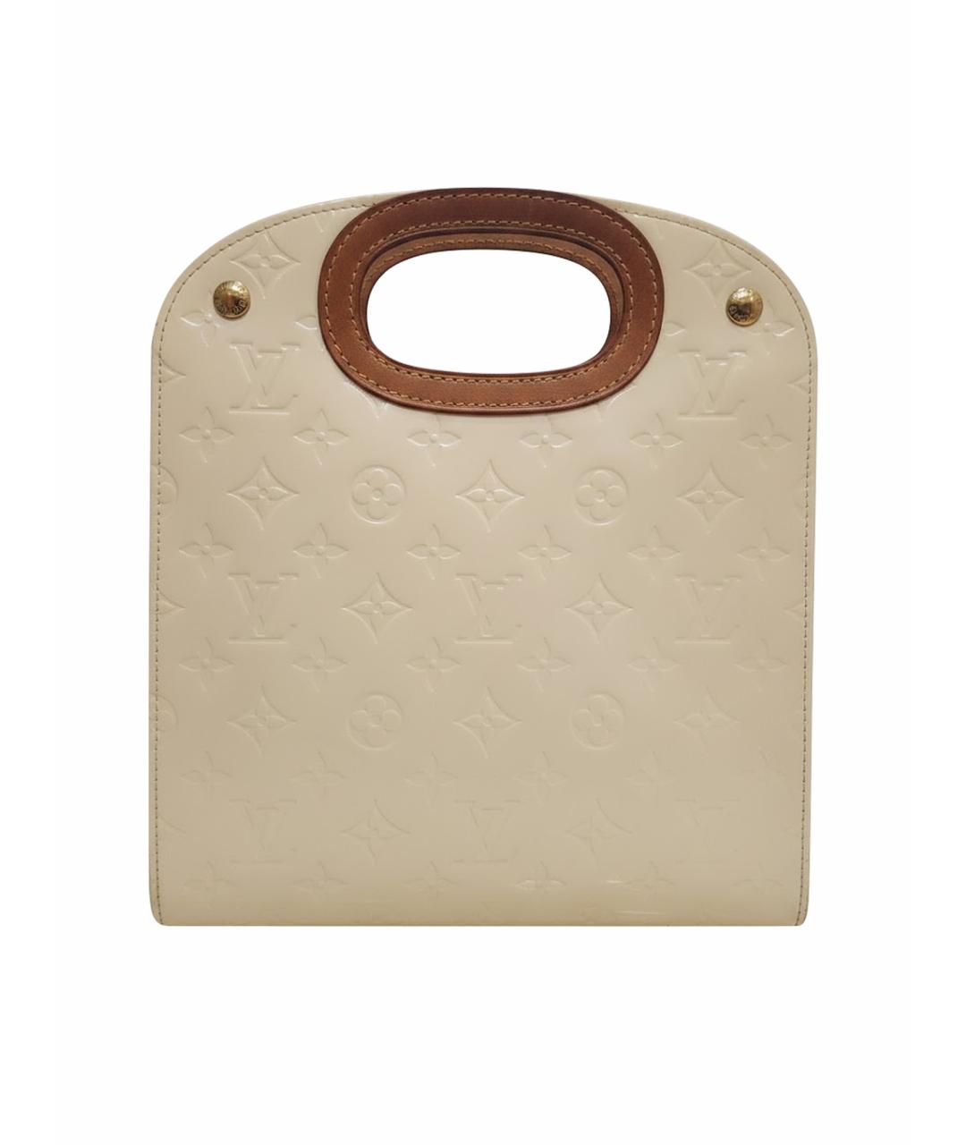 LOUIS VUITTON Белая сумка с короткими ручками из лакированной кожи, фото 1