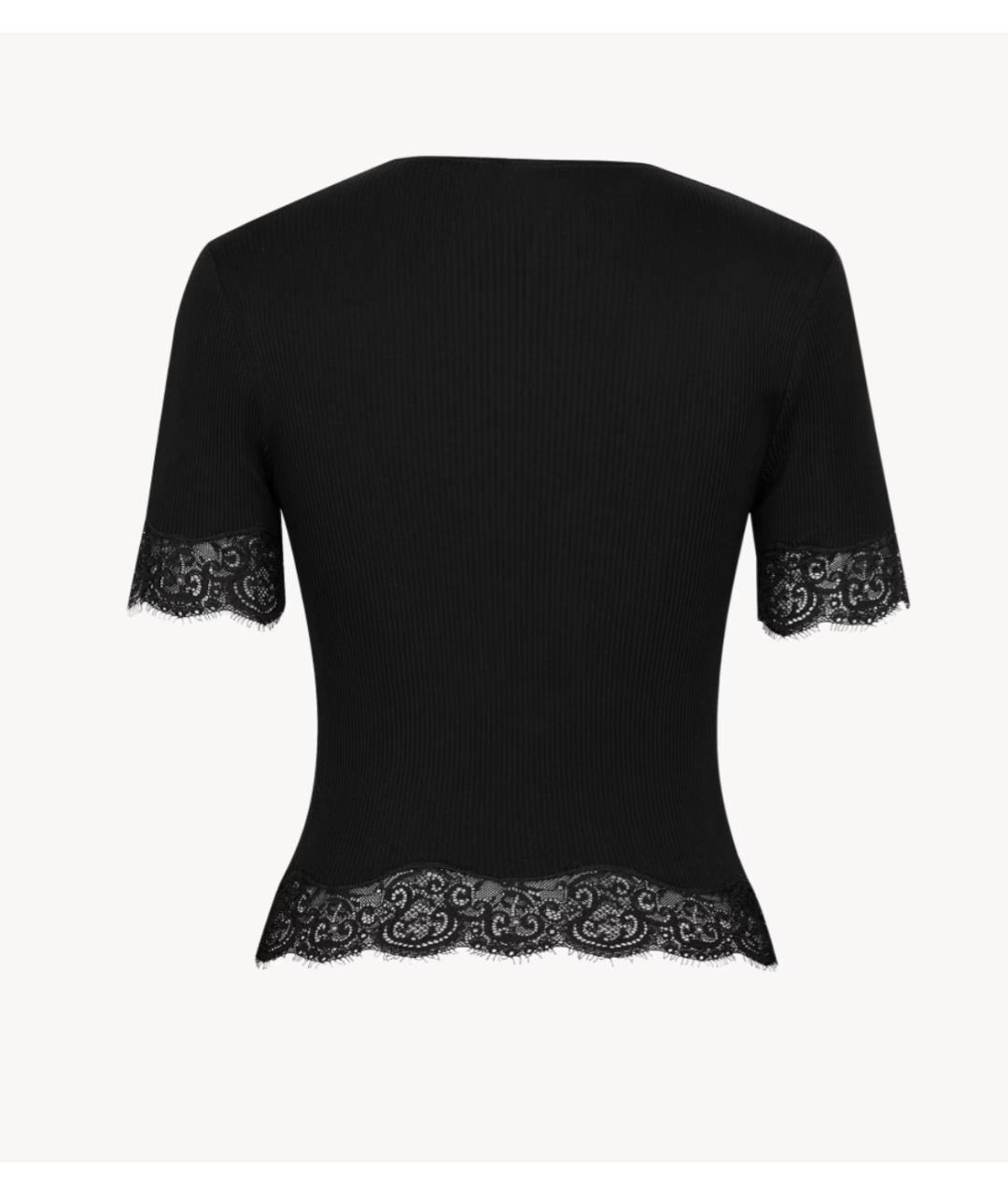 SAINT LAURENT Черная шелковая футболка, фото 3