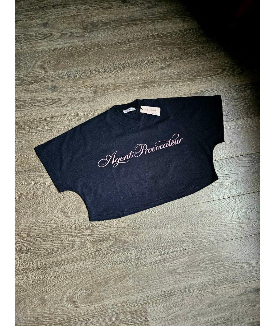 AGENT PROVOCATEUR Черная хлопковая футболка, фото 4