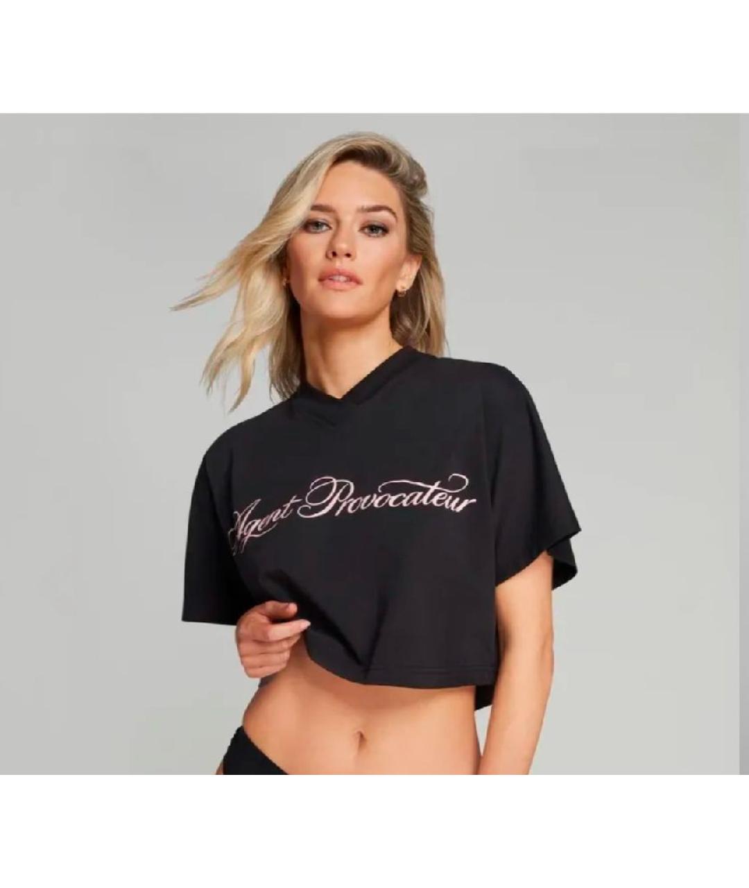 AGENT PROVOCATEUR Черная хлопковая футболка, фото 5