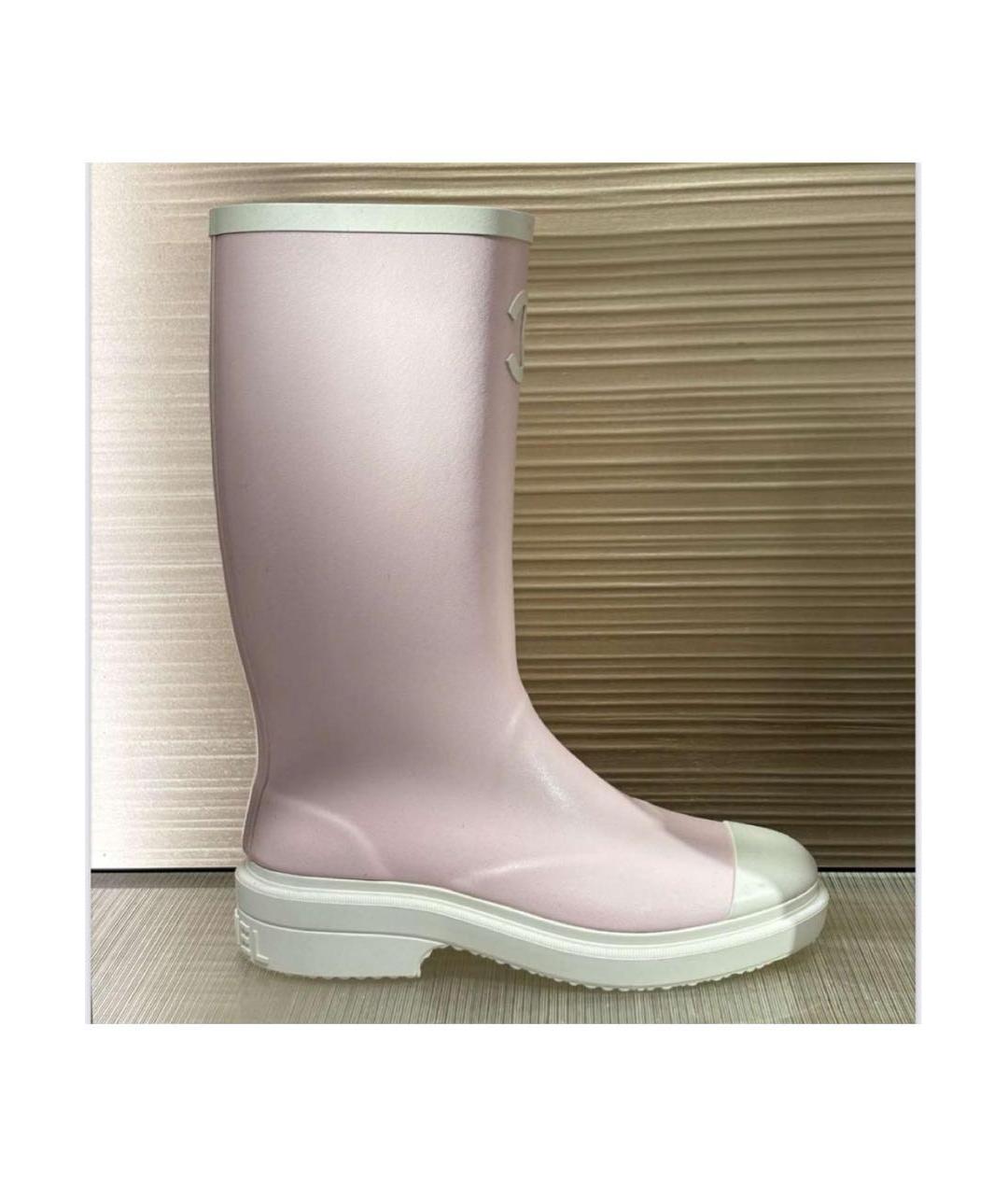 CHANEL Розовые сапоги, фото 2